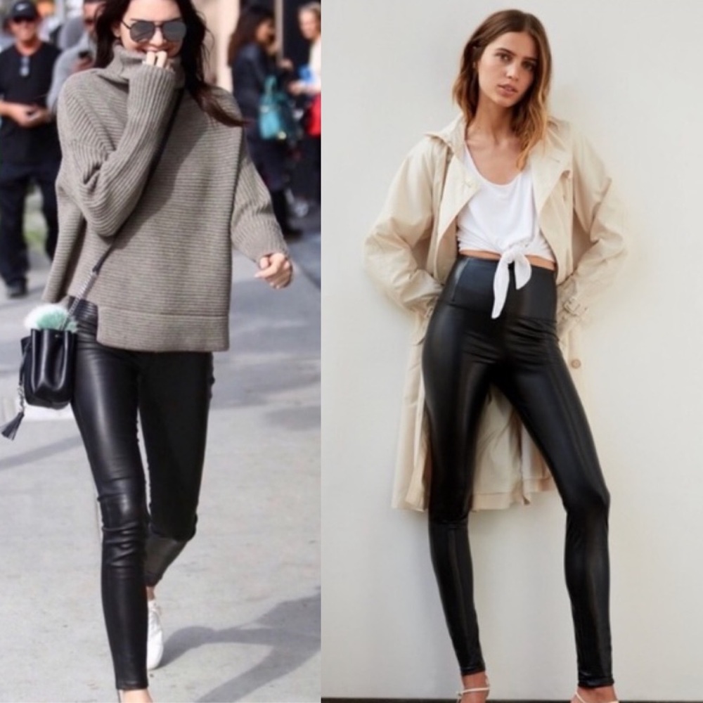 Aritzia Wilfred Free Daria Pant High Waisted Vegan Leather Leggings Black XS